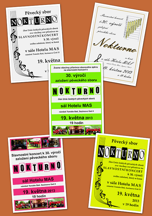 Plakáty pro slavnostní koncert
